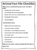 Animal Fact File Checklist