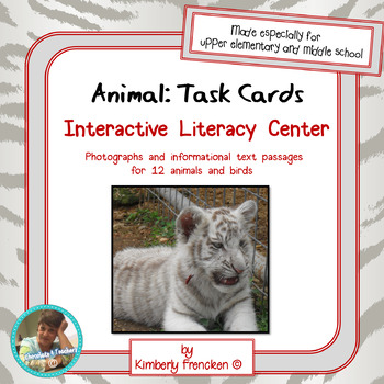 Preview of Animal Fact Interactive Nonfiction Reading Lesson