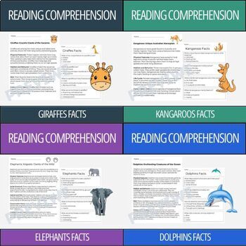 Preview of Animal Facts - 2nd & 3rd Grade Reading Comprehension Activity - MEGA Bundle