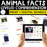 Animal Facts Leveled Comprehension Bundle (Comprehension f
