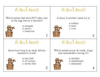 Preview of Animal Facts Task Cards