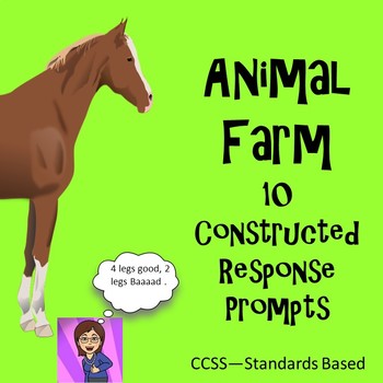 Preview of Animal Farm Writing Prompts Constructed Response CCSS Digital Activity