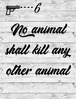 Preview of Animal Farm- 7 Commandments of Animalism Posters