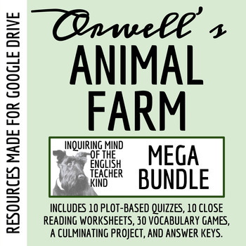 Animal Farm Bundle for Google Drive (Quizzes, Close Readings, Summative  Project)