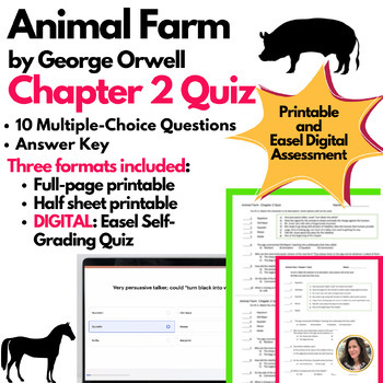 Preview of Animal Farm Chapter 2 Quiz Printable AND Digital EASEL Versions