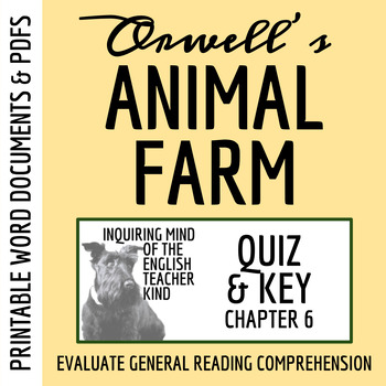 Animal Farm Chapter 6 Quiz and Answer Key (Printable) | TPT