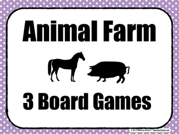 Animal Farm Characters – 3 Board Games for Students by M Minkin | TPT