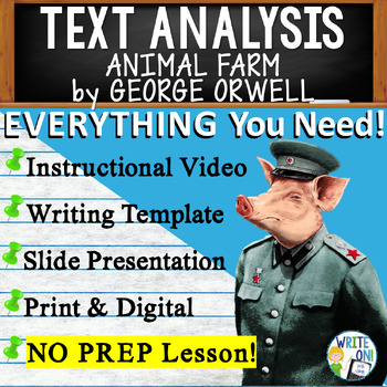 Preview of Animal Farm by George Orwell - Text Based Evidence, Text Analysis Essay Writing