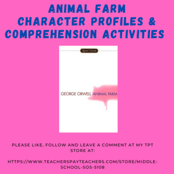 Preview of Animal Farm Comprehension Activities