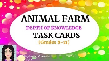 Preview of Animal Farm: Critical Thinking Task Cards