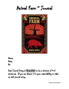 Preview of Animal Farm Discussion / Journal Questions