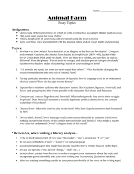 animal farm essay writing