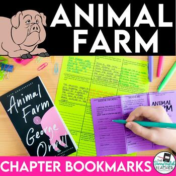 Preview of Animal Farm Interactive Bookmark: Questions, Analysis, Vocabulary