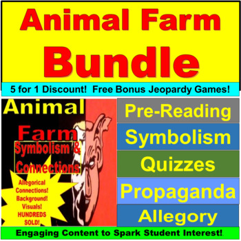 Preview of Animal Farm Digital Bundle:  Background, Symbolism, Propaganda, Quizzes