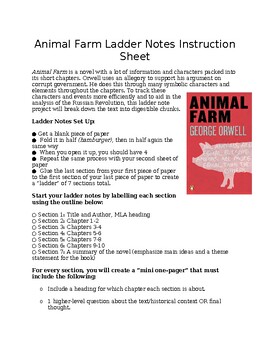 Preview of Animal Farm Ladder Notes/Cumulative Analysis Project