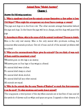 Preview of Animal Farm (Questions & Model Answers)