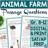 Animal Farm SAT AP Questions Multiple Choice George Orwell