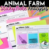 Animal Farm: Sticky Note Literary Analysis Activities & Or