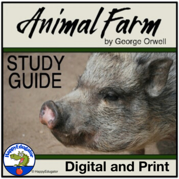 Preview of Animal Farm Study Guide Handout with Easel Activity Digital and Print