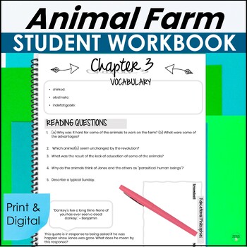 Preview of Animal Farm Study Guide, Novel Workbook