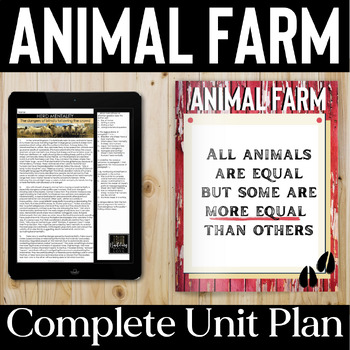 Preview of Animal Farm Unit Plan: Fun Activities, Editable Lesson Plans, History Info, Test