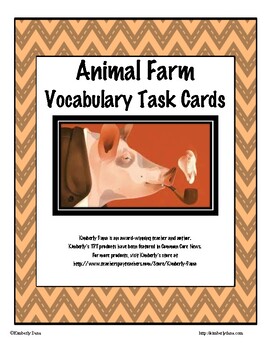 Preview of Animal Farm Vocabulary Task Cards