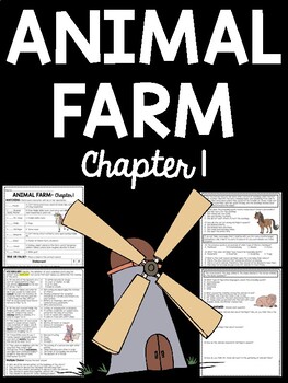 Preview of Animal Farm by George Orwell Chapter 1 Reading Comprehension Worksheet