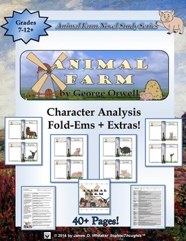 Preview of Animal Farm by George Orwell Character Analysis Fold-Ems