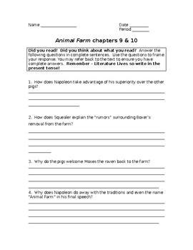 animal farm essay questions and answers