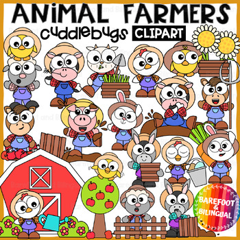 Preview of Animal Farmers Clipart - Cute Cuddlebugs Collection Farm Clipart