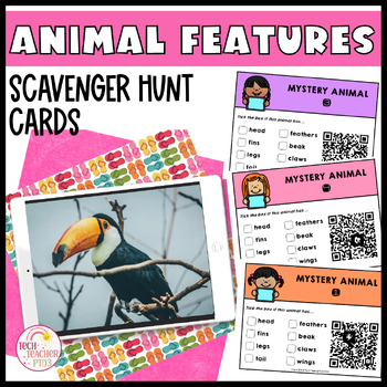 Preview of Animal Features Characteristics QR Code Scavenger Hunt