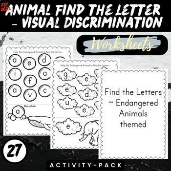 Preview of Animal Find the Letter Search – Visual Discrimination: Enhancing Letter Recognit