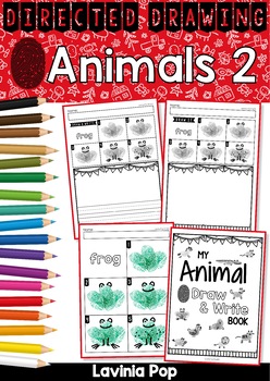 Preview of Animal Fingerprint Draw and Write Directed Drawings Set 2