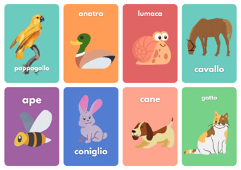 Preview of Animal Flashcards- Italian