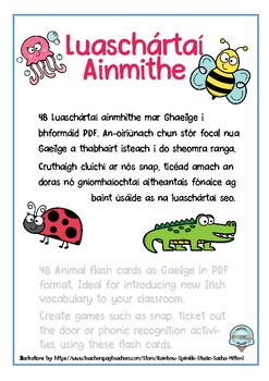 Preview of Animal Flashcards as Gaeilge