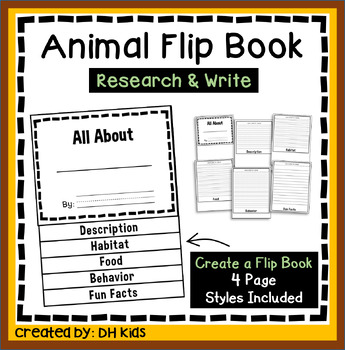 Preview of Animal Flip Book Research Activity - Science Report - Animal Writing