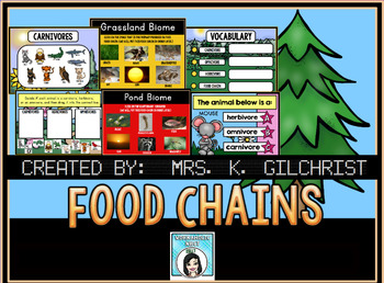Preview of Animal Food Chains and Biomes Promethean ActivInspire Flipchart Lesson