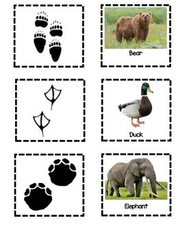 Animal Footprint Matching Game by Early Childhood Resource Center
