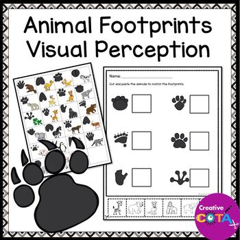 Preview of Animal Footprint Worksheets & Visual Perception Science Activities