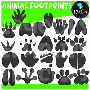 Preview of Animal Footprints Clip Art Bundle {Educlips Clipart}