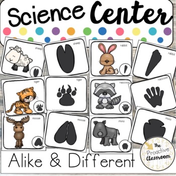 Preview of Animal Footprints Visual Discrimination | Preschool | Centers | Same Different