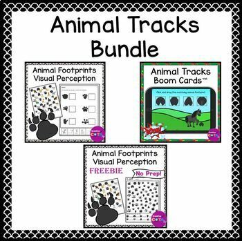 Preview of Animal Footprints Visual Perception Digital Activities and BOOM Cards™ Bundle