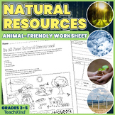 Preview of Animal-Friendly Natural Resources Worksheet