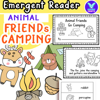 Preview of Animal Friends Go Camping - Summer Emergent Reader Kindergarten & First Grade