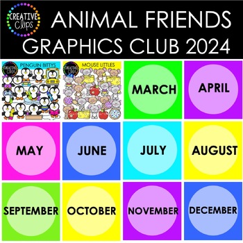 Preview of Animal Friends Graphics Club Bundle 2024 ($60.00 Value!) {Animal Clipart}