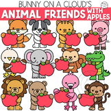 Animal Friends with Apple Clipart by Bunny On A Cloud