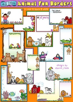 Preview of Animal Fun Borders Clip Art by DJ Inkers