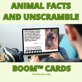 Animal Fun Facts, Trivia Unscramble  Boom™ Cards™ -digital