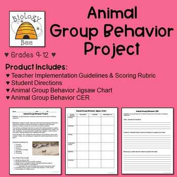 Animal Group Behavior Project: HS-LS2-8 by Biology Bee | TPT