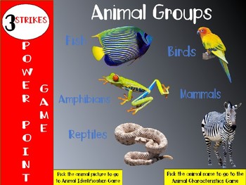 Preview of Animal Group Identification Game Power Point Interactive Whiteboard Game